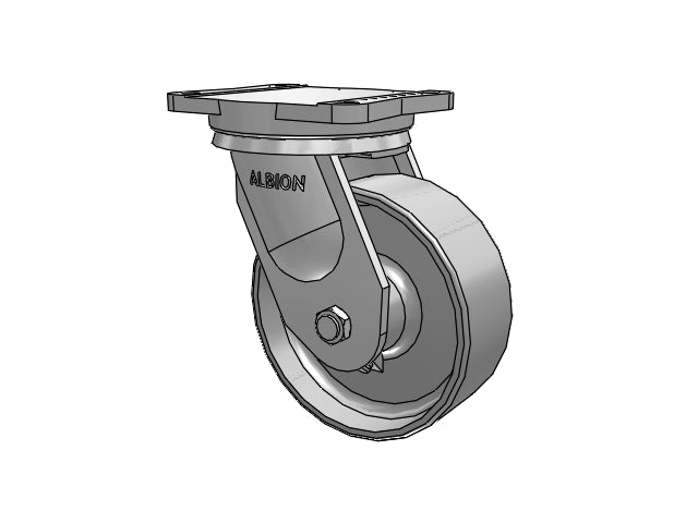 Super-Duty BBL 8"x3" Forged Steel Wheel Caster with 7 1/2" x 6 1/2" Plate