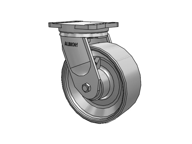 Super-Duty TRL 10"x4" Forged Steel Wheel Caster with 7 1/2" x 6 1/2" Plate