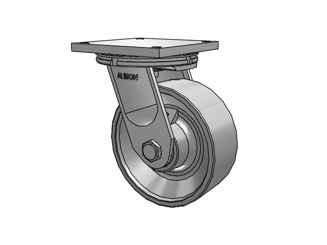 Super-Duty TRL 10"x4" Large Bore Forged Steel Wheel Caster with 8.5"x8.5" Plate