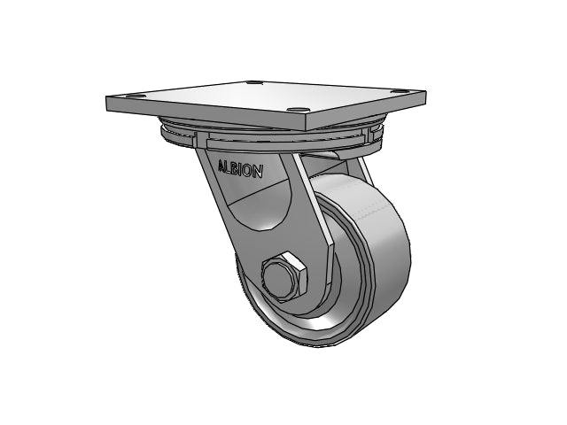 Super-Duty BBL 6"x3" Forged Steel Wheel Caster with 8.5"x8.5" Plate