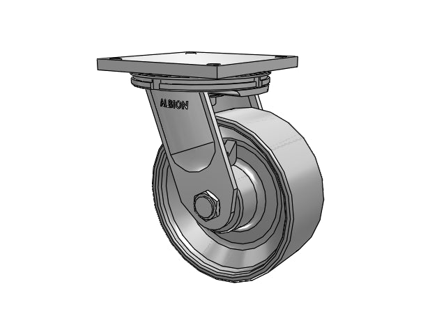 Super-Duty TRL 10"x4" Forged Steel Wheel Caster with 8.5"x8.5" Plate