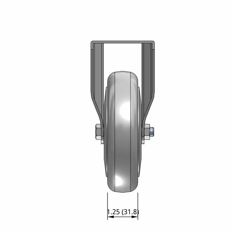 5"x1.25" TPR Ball Bearing Wheel Rigid Standard Plate Caster