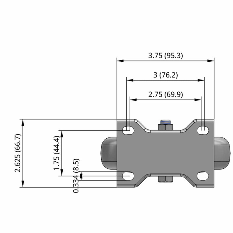 5"x1.25" TPR Ball Bearing Wheel Rigid Standard Plate Caster