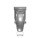 Top dimensioned CAD view of a Pemco Casters 4" x 1.25" wide wheel Swivel caster with 2-5/8" x 3-3/4" top plate, with a top total locking brake, Thermoplastic Rubber wheel and 275 lb. capacity part