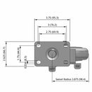 5"x1.25" TPU BB Wheel Standard Plate Side Locking Caster