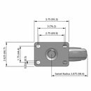 5"x1.25" TPU BB Wheel Standard Plate Swivel Caster
