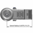 5"x1.25" TPR BB Wheel 1/2"x1.5" Threaded Stem Total Lock Caster