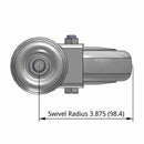 5"x1.25" TPR BB Wheel 1/2"x1.5" Threaded Stem Swivel Caster