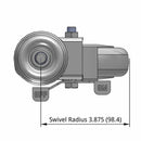 5"x1.25" TPU BB Wheel 1/2"x1.5" Threaded Stem Side Locking Caster