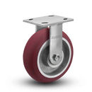 Main view of an Albion Casters 4" x 2" wide wheel Rigid caster with 4" x 4-1/2" top plate, without a brake, AX - Round Polyurethane (Aluminum Core) wheel and 700 lb. capacity part
