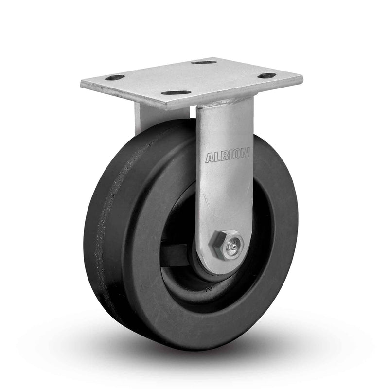 Main view of an Albion Casters 5" x 2" wide wheel Rigid caster with 4" x 4-1/2" top plate, without a brake, TM - Phenolic wheel and 1000 lb. capacity part