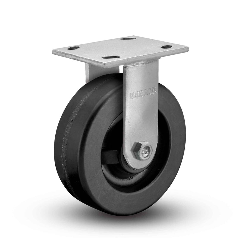 Main view of an Albion Casters 6" x 2" wide wheel Rigid caster with 4" x 4-1/2" top plate, without a brake, TM - Phenolic wheel and 1200 lb. capacity part