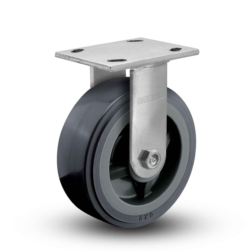 Main view of an Albion Casters 8" x 2" wide wheel Rigid caster with 4" x 4-1/2" top plate, without a brake, XA - Polyurethane (Polypropylene Core) wheel and 1000 lb. capacity part