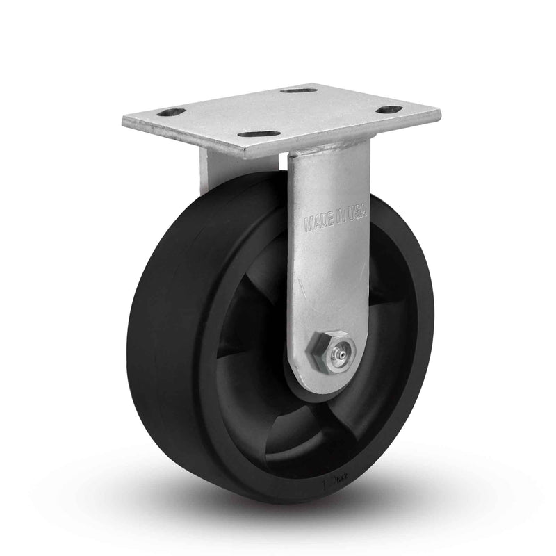 Main view of an Albion Casters 8" x 2" wide wheel Rigid caster with 4" x 4-1/2" top plate, without a brake, RT - Glass-Filled Polypropylene wheel and 1250 lb. capacity part