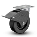 Main view of an Albion Casters 6" x 2" wide wheel Swivel caster with 4" x 4-1/2" top plate, with a top wheel lock brake, TM - Phenolic wheel and 1200 lb. capacity part