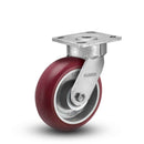 Main view of an Albion Casters 4" x 2" wide wheel Swivel caster with 4" x 4-1/2" top plate, without a brake, AX - Round Polyurethane (Aluminum Core) wheel and 800 lb. capacity part