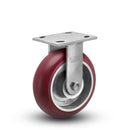 Main view of an Albion Casters 4" x 2" wide wheel Rigid caster with 4" x 4-1/2" top plate, without a brake, AX - Round Polyurethane (Aluminum Core) wheel and 800 lb. capacity part