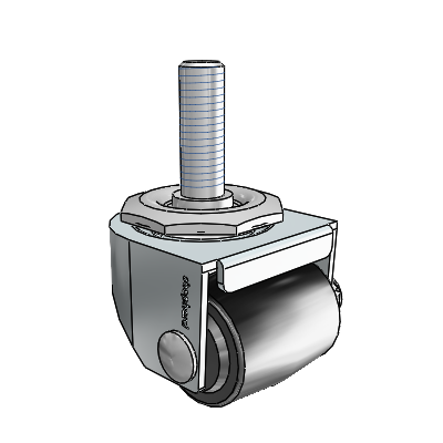 1.4375" Low-Profile Polyolefin Caster with 1/2"x1.5" Thread