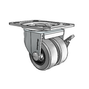 2" Low-Profile TPR Locking Caster with 2-5/8"x3-3/4" Plate