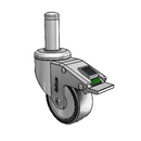 CH-03PYP-125-DL-GR09 MedCaster Swivel Caster