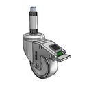 CH-03TPP-125-DL-XRN1 MedCaster Swivel Caster