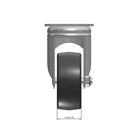 Top dimensioned CAD view of a MedCaster Casters 3" x 1.25" wide wheel Swivel caster with 2-1/2" x 3-5/8" top plate, without a brake, Thermoplastic Rubber wheel and 190 lb. capacity part