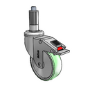 CH-04AMP-125-TL-XRR3 MedCaster Swivel Caster
