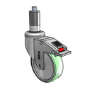 CH-04AMP-125-TL-XRR4 MedCaster Swivel Caster