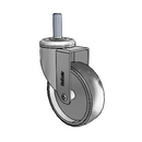 Chrome 4"x1.25" TPR Medical Caster with 1/2"-13NCx1-1/2" Thread