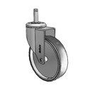 Chrome 5"x1.25" TPR Medical Caster with 7/16"x1-7/16" Grip Ring