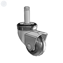 Chrome 2"x1" Neoprene Wheel CN Caster with 7/16"x1-7/16" Grip Ring