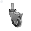 Chrome 3"x1" Neoprene Wheel CN Caster with 7/16"x1-7/16" Grip Ring