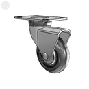 Chrome 3"x1" Neoprene Wheel CN Caster with 2-1/2"x3-5/8" Plate