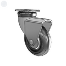 Chrome 3"x1" Neoprene Wheel CN Caster with 1-1/4"x2-3/8" Plate