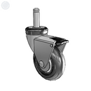 Chrome 3"x1" Neoprene Wheel CN Caster with Total Lock and 7/16"x1-7/16" Grip Ring