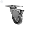 Chrome 3"x1" Neoprene Wheel CN Caster with Total Lock and 2-1/2"x3-5/8" Plate