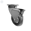 Chrome 3"x1" Neoprene Wheel CN Caster with Total Lock and 1-1/4"x2-3/8" Plate