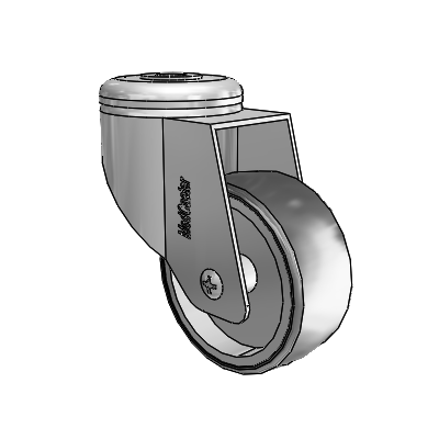 Chrome Dual-Pedal 3"x1.25" TPR Caster with 1/2" Hollow Rivet