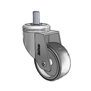 Chrome Dual-Pedal 3"x1.25" TPR Caster with 1/2"-13NCx1" Thread