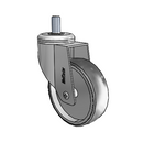 Chrome Dual-Pedal 4"x1.25" TPR Caster with 1/2"-13NCx1" Thread