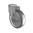 Chrome Dual-Pedal 5"x1.25" TPR Caster with 1/2" Hollow Rivet