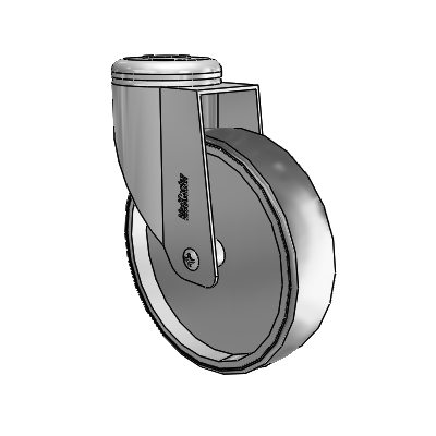 Chrome Dual-Pedal 5"x1.25" TPR Caster with 1/2" Hollow Rivet