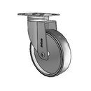 Chrome Dual-Pedal 5"x1.25" TPR Caster with 96mm x 70mm Plate