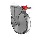 Chrome Dual-Pedal 6"x1.25" TPR Caster with Total Lock and 1/2" Hollow Rivet