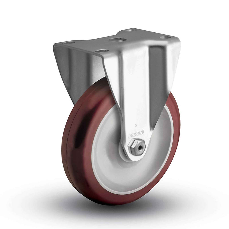 Main view of a Colson Casters 4" x 1.25" wide wheel Rigid caster with 2-11/16" x 3-5/8" top plate, without a brake, HI-TECH Polyurethane wheel and 275 lb. capacity part
