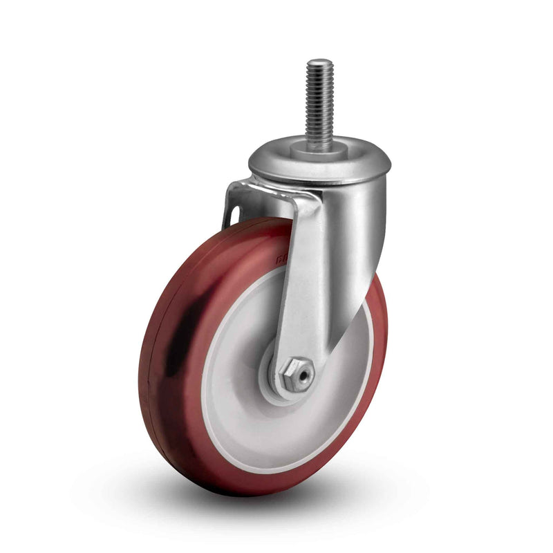 Main view of a Colson Casters 4" x 1.25" wide wheel Swivel caster with 1/2"-13 x 1-1/2" stud, without a brake, HI-TECH Polyurethane wheel and 275 lb. capacity part