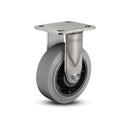 Stainless 4"x2" Performa Rubber (Flat/Conductive) Precision Ball Bearing Rigid Caster with 4"x4.5" Plate