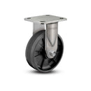 Stainless 4"x2" Max Nylon Roller Bearing Rigid Caster with 4"x4.5" Plate