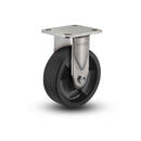 Stainless 4"x2" Hi-Temp Nylon Precision Ball Bearing Rigid Caster with 4"x4.5" Plate