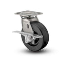 Stainless 4"x2" Phenolic Roller Bearing CAM-Brake Caster with 4"x4.5" Plate